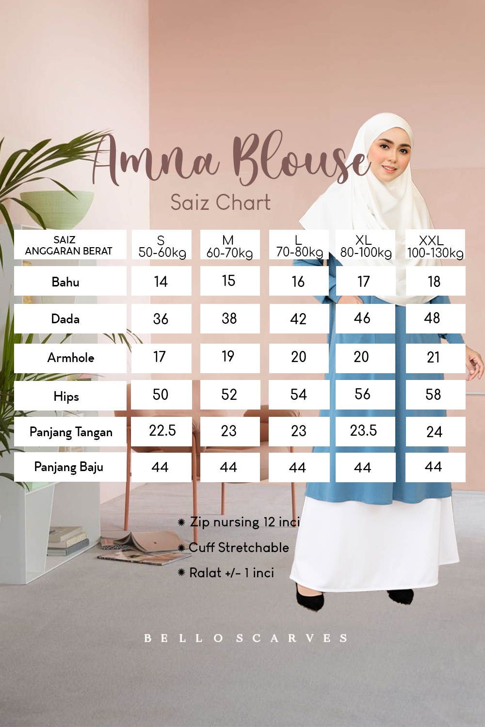 Lama Amna Blouse - Brave Blue