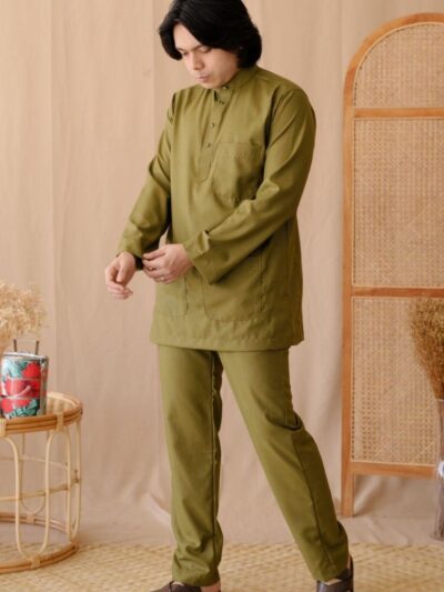 Baju Melayu - Olive Green