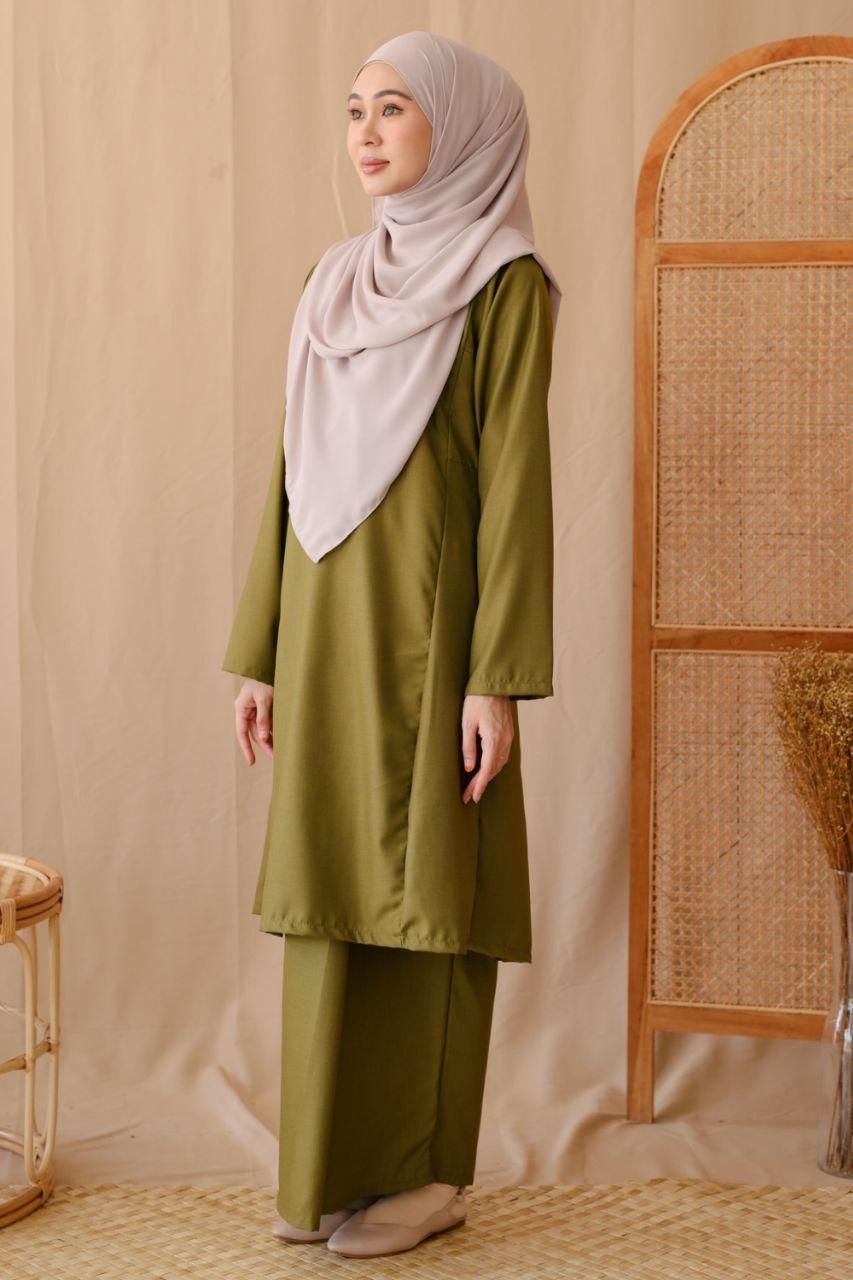 Baju Kurung - Olive Green